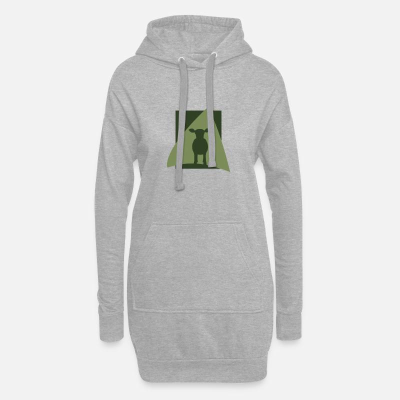 Rind Bauer Milch - Hoodie-Kleid - Grau meliert