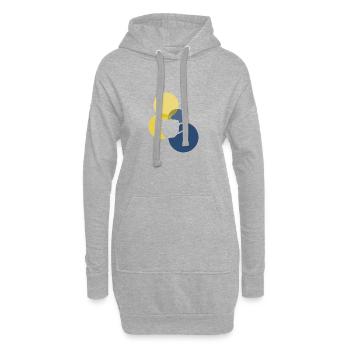 Kaffeebohne Kaffee Koffein - Hoodie-Kleid - Grau meliert - Vorne