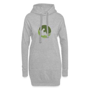 Crochet Häkeln Nadel - Hoodie-Kleid - Grau meliert - Vorne
