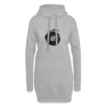 Burger de souris au parmesan - Sweat-shirt à capuche long Femme - gris chiné - Devant