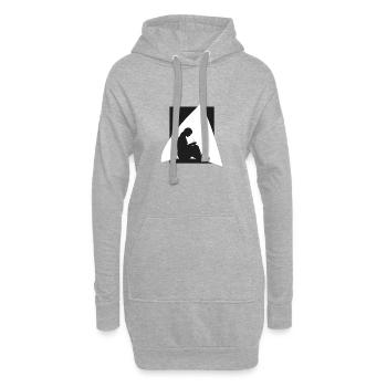 Nähen Stricken Wolle - Hoodie-Kleid - Grau meliert - Vorne