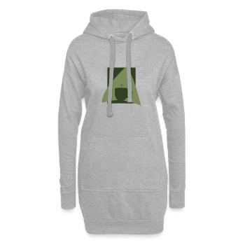 Café en grains Cappuccino Café - Sweat-shirt à capuche long Femme - gris chiné - Devant