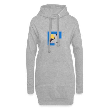 Crochet à l’aiguille à tricoter - Sweat-shirt à capuche long Femme - gris chiné - Devant