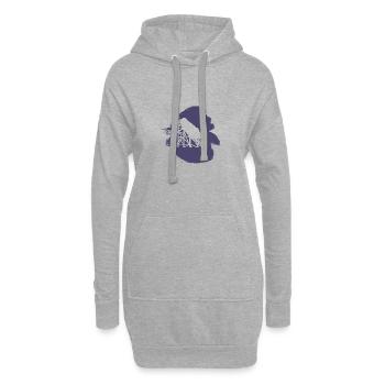 Grande roue de montagnes russes - Sweat-shirt à capuche long Femme - gris chiné - Devant