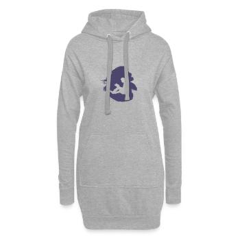 Livre, roman, auteur - Sweat-shirt à capuche long Femme - gris chiné - Devant