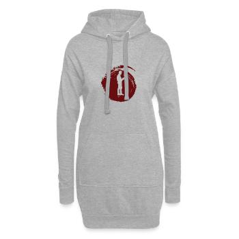 Leseratte Literatur Buch - Hoodie-Kleid - Grau meliert - Vorne