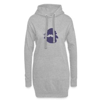 Moustache Ours Hipster - Sweat-shirt à capuche long Femme - gris chiné - Devant