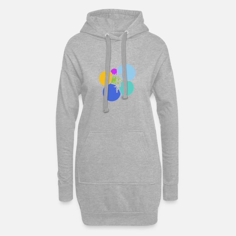 Kletterer Klettern - Hoodie-Kleid - Grau meliert