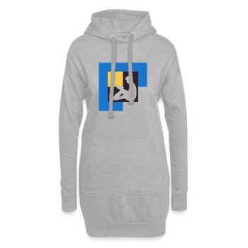 Lire l’auteur - Sweat-shirt à capuche long Femme - gris chiné - Devant
