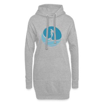Fabelwesen Aquarium Flosse - Hoodie-Kleid - Grau meliert - Vorne