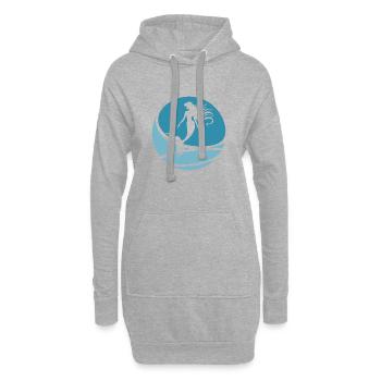 Meerjungfrau Fabelwesen Aquarium - Hoodie-Kleid - Grau meliert - Vorne