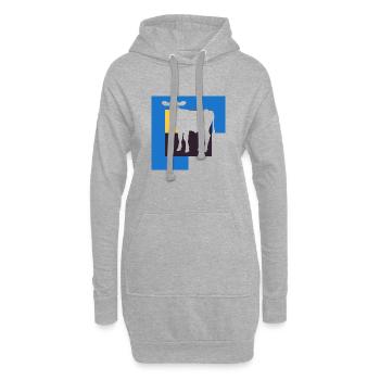 Bien-être animal biologique végétalien - Sweat-shirt à capuche long Femme - gris chiné - Devant