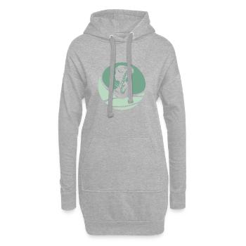 Veganerin Bio - Hoodie-Kleid - Grau meliert - Vorne