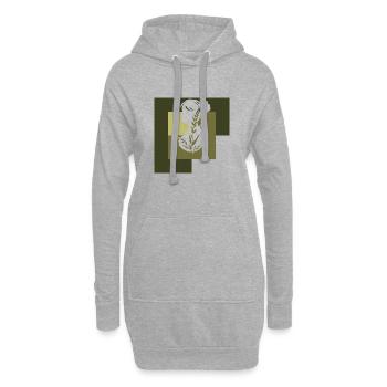 Végétalien à base de plantes sain - Sweat-shirt à capuche long Femme - gris chiné - Devant