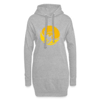 Paresse, Froid, Repos - Sweat-shirt à capuche long Femme - gris chiné - Devant