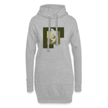 Pêche aux carpes koï - Sweat-shirt à capuche long Femme - gris chiné - Devant
