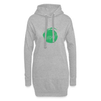 Végétalien Végétalien Bio - Sweat-shirt à capuche long Femme - gris chiné - Devant