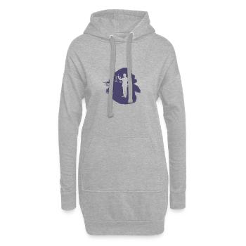 Juge Paragraphe - Sweat-shirt à capuche long Femme - gris chiné - Devant