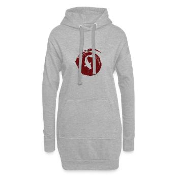 Pêche aux carpes koï - Sweat-shirt à capuche long Femme - gris chiné - Devant