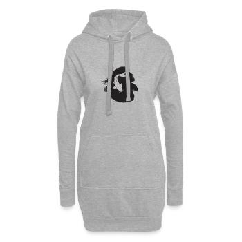 Koi Fisch Fischer Fischen - Hoodie-Kleid - Grau meliert - Vorne