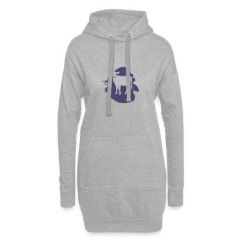 Veganerin Vegan - Hoodie-Kleid - Grau meliert - Vorne