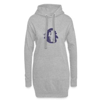 Escalade Singe grimpant - Sweat-shirt à capuche long Femme - gris chiné - Devant