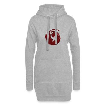 Tête de poisson Koi Japon - Sweat-shirt à capuche long Femme - gris chiné - Devant