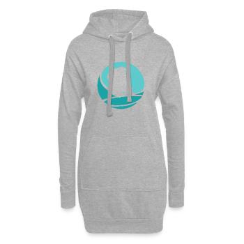 Mustache, Barbe, Poils du visage - Sweat-shirt à capuche long Femme - gris chiné - Devant