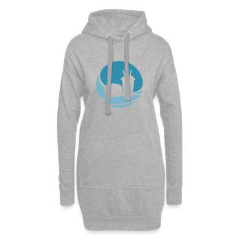 Fast Food Mahlzeit Burger - Hoodie-Kleid - Grau meliert - Vorne