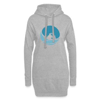 Ferme fermière - Sweat-shirt à capuche long Femme - gris chiné - Devant
