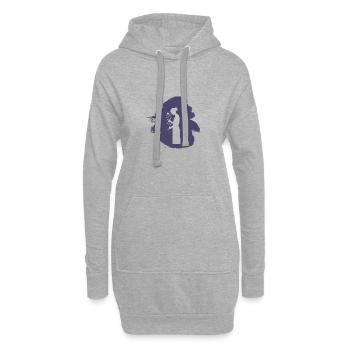 Blumenstrau Garten Botanisch - Hoodie-Kleid - Grau meliert - Vorne