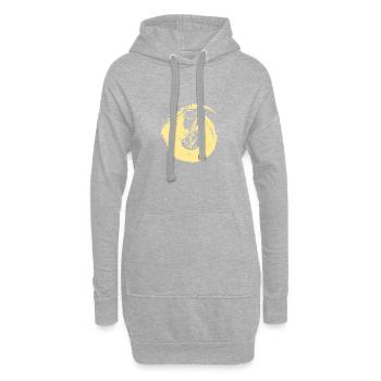 Vegan Bio Veganerin - Hoodie-Kleid - Grau meliert - Vorne