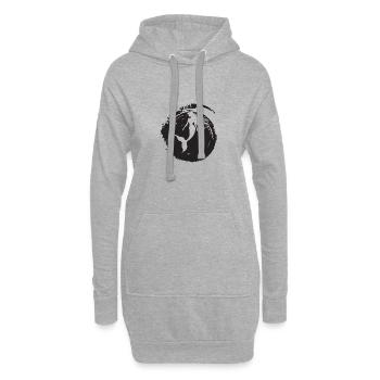 Meerjungfrau Fabelwesen Neptun - Hoodie-Kleid - Grau meliert - Vorne