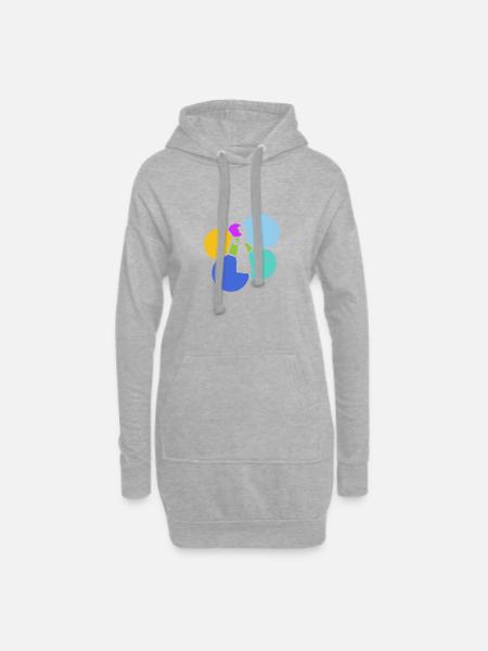 Leseratte Writing - Hoodie-Kleid - Grau meliert