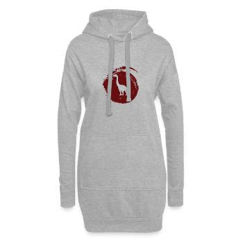 Fossile de dinosaure du musée - Sweat-shirt à capuche long Femme - gris chiné - Devant