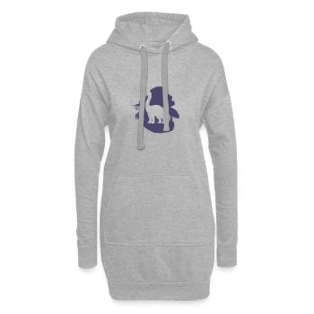 Dinosaurs Trex Urzeit - Hoodie-Kleid - Grau meliert - Vorne
