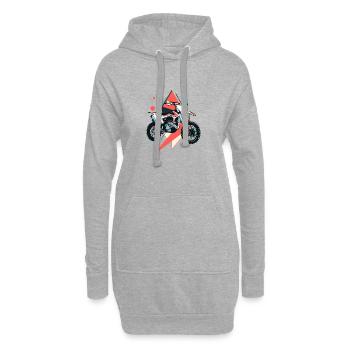 Moto Dirt Bike Motard - Sweat-shirt à capuche long Femme - gris chiné - Devant