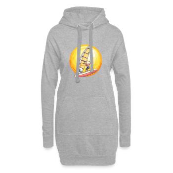 Windsurfen Windsurfing Wellenreiter - Hoodie-Kleid - Grau meliert - Vorne