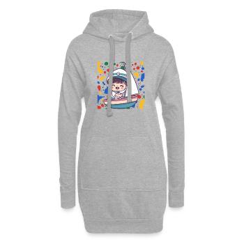 Segeln Segelboot Kreuzfahrt - Hoodie-Kleid - Grau meliert - Vorne