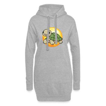Turtle Schildkröte Reptil - Hoodie-Kleid - Grau meliert - Vorne
