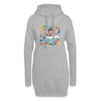 Surfeur Surfeur Fille - Sweat-shirt à capuche long Femme - gris chiné - Devant