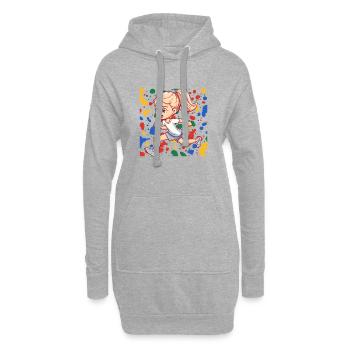 Coureur de sprint en cours d'exécution - Sweat-shirt à capuche long Femme - gris chiné - Devant