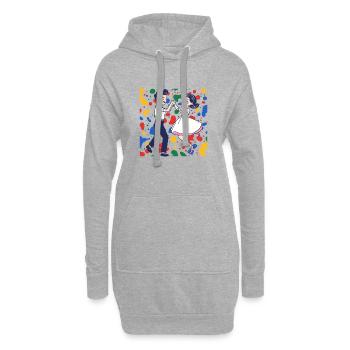 Danseurs de couple dansants - Sweat-shirt à capuche long Femme - gris chiné - Devant