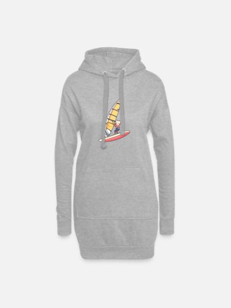 Planche à voile Planche à voile Surf - Sweat-shirt à capuche long Femme - gris chiné