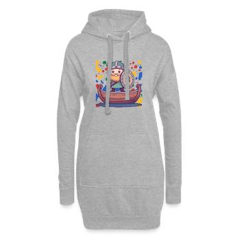 Viking normand - Sweat-shirt à capuche long Femme - gris chiné - Devant