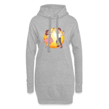 École de danse en couple - Sweat-shirt à capuche long Femme - gris chiné - Devant