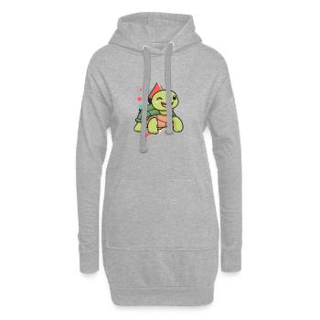 Turtle Schildkröte Uralt - Hoodie-Kleid - Grau meliert - Vorne