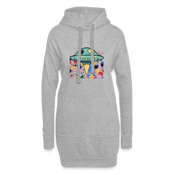 Vaisseau spatial OVNI Scifi - Sweat-shirt à capuche long Femme - gris chiné - Devant
