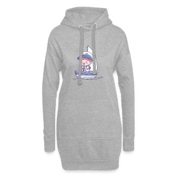 Segeln Yacht - Hoodie-Kleid - Grau meliert - Vorne