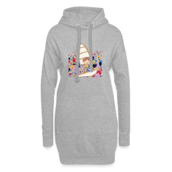 Windsurfen Windsurfer - Hoodie-Kleid - Grau meliert - Vorne
